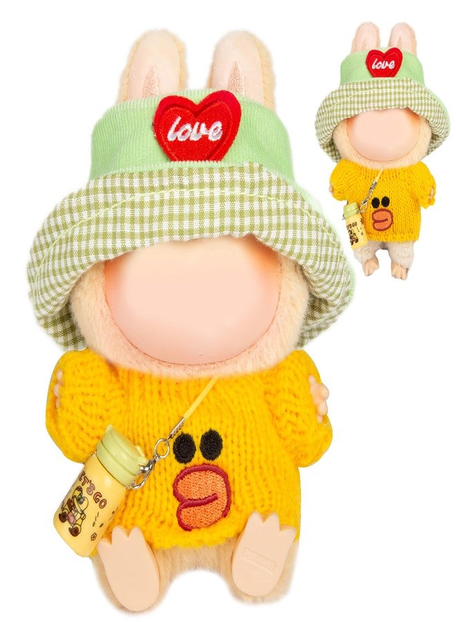 CHICHO 3-Piece Doll Clothes Designer - Kawaii Knit Sweater Set for 17cm Doll, Cute Doll Outfit with Accessories for Dress-Up or Display - Yellow (No Doll) - Image 1